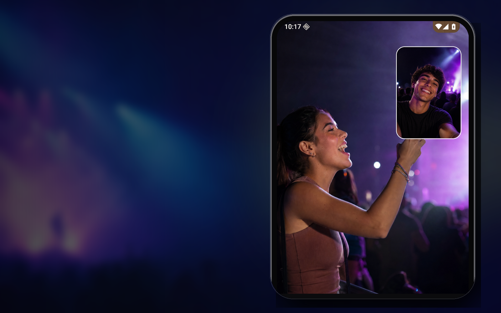 Concert attendee recording the stage and their reaction with Bothie
